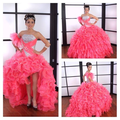 pink quinceanera gowns