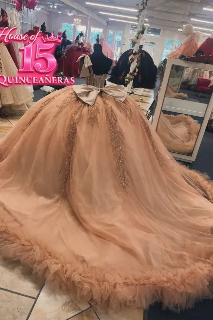 House of Quinceañeras Rose Champagne Dress