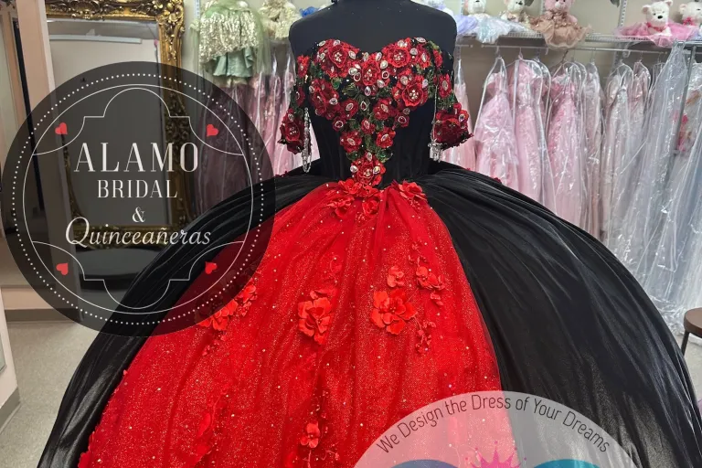 red and black charro dress
